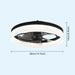 Black Round LED Ceiling Fan with Light and Remote Control, Flush Mount Dimmable Reversible Ceiling Fan for Bedroom Living Room Dining Room-ErisView