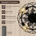 Black Rustic LED Ceiling Fan with Light and Remote Control, Smart Farmhouse Dimmable Ceiling Fan for Bedroom Kitchen Dining Room-ErisView