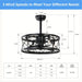 Black Small Low Noise Ceiling Fan, Modern Farmhouse Enclosed Reversible Ceiling Fan for Bedroom Living Room-ErisView