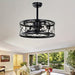 Black Small Low Noise Ceiling Fan, Modern Farmhouse Enclosed Reversible Ceiling Fan for Bedroom Living Room-ErisView