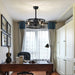 Black Small Low Noise Ceiling Fan, Modern Farmhouse Enclosed Reversible Ceiling Fan for Bedroom Living Room-ErisView
