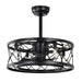 Black Small Low Noise Ceiling Fan, Modern Farmhouse Enclosed Reversible Ceiling Fan for Bedroom Living Room-ErisView