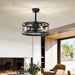 Black Small Low Noise Ceiling Fan, Modern Farmhouse Enclosed Reversible Ceiling Fan for Bedroom Living Room-ErisView