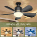 Black Socket Fan Light, Screw In Ceiling Fans with Light and Remote for Garage Bedroom Kitchen, Small Living Room Fan, Bathroom Ceiling Fan with Light-3-ErisView