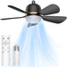 Black Socket Fan Light, Screw In Ceiling Fans with Light and Remote for Garage Bedroom Kitchen, Small Living Room Fan, Bathroom Ceiling Fan with Light-1-ErisView