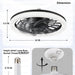 Black Socket Fan Light with Remote, Modern Flush Mount Low Profile Ceiling Fan for Bedroom Living Room Kitchen -3-ErisView
