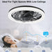 Black Socket Fan Light with Remote, Modern Flush Mount Low Profile Ceiling Fan for Bedroom Living Room Kitchen -4-ErisView