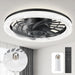 Black Socket Fan Light with Remote, Modern Flush Mount Low Profile Ceiling Fan for Bedroom Living Room Kitchen -1-ErisView
