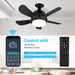 Black Socket Fan Light with Remote, Small Ceiling Fan with Lights, Screw In Ceiling Fan for Bedroom Living Room Kitchen, Garage Ceiling Fan -3-ErisView