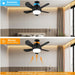 Black Socket Fan Light with Remote, Small Ceiling Fan with Lights, Screw In Ceiling Fan for Bedroom Living Room Kitchen, Garage Ceiling Fan -6-ErisView