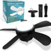 Black Socket Fan Light with Remote, Small Ceiling Fan with Lights, Screw In Ceiling Fan for Bedroom Living Room Kitchen, Garage Ceiling Fan -1-ErisView