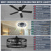 Black Socket Remote Control Ceiling Fan and Light, Flush Mount Low Profile Ceiling Fan, Dimmable Modern Fan, Bedroom Ceiling Fans-3-ErisView