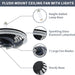 Black Socket Remote Control Ceiling Fan and Light, Flush Mount Low Profile Ceiling Fan, Dimmable Modern Fan, Bedroom Ceiling Fans-9-ErisView
