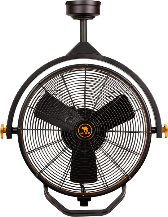 Black Yellow Corded Ceiling Fan, Flush Mount Remote Control Ceiling Fans, Garage Ceiling Fan-14-ErisView