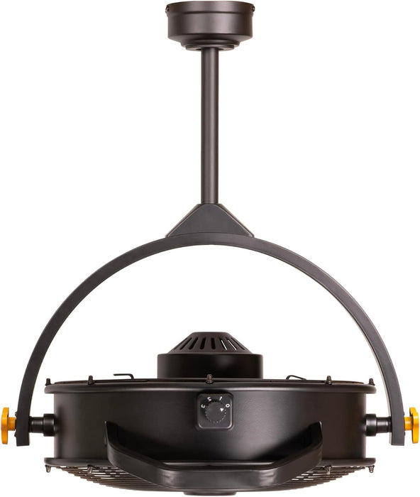 Black Yellow Corded Ceiling Fan, Flush Mount Remote Control Ceiling Fans, Garage Ceiling Fan-15-ErisView