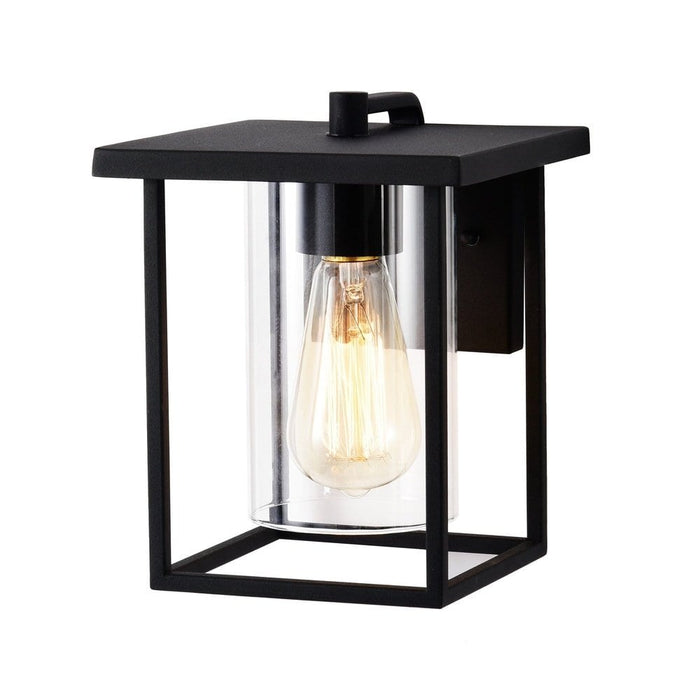 Black Outdoor Wall Light, Waterproof Modern Exterior Light Fixture Wall Sconce with Clear Glass Shade for Front Porch Patio Deck Garage ErisView
