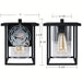 Black Outdoor Wall Light, Waterproof Modern Exterior Light Fixture Wall Sconce with Clear Glass Shade for Front Porch Patio Deck Garage ErisView