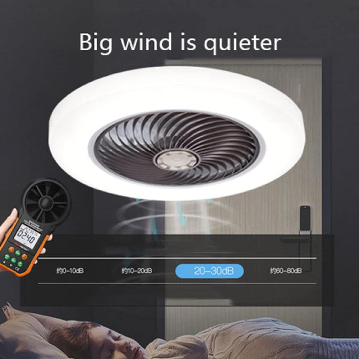 Bladeless Recessed Ceiling Fan with Light and Remote, Low Profile Enclosed Ceiling Fan, Smart LED Dimmable Hidden Ceiling Fan for Bedroom Living Room-4-ErisView
