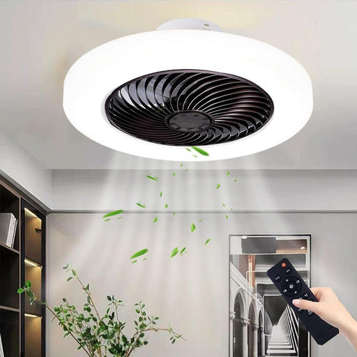 Bladeless Recessed Ceiling Fan with Light and Remote, Low Profile Enclosed Ceiling Fan, Smart LED Dimmable Hidden Ceiling Fan for Bedroom Living Room-1-ErisView