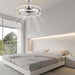 Brushed Nickel Ceiling Fan with Lights and Remote, Modern Fan with Dimmable LED Light, Bladeless Fandelier Ceiling Fan with Light for Kitchen-8-ErisView