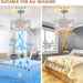 Caged Ceiling Fan with Light, Indoor Enclosed Ceiling Fan with remote Control, Crystal Modern Industrial Ceiling Fans for Living Room Bedroom Kitchen-9-ErisView