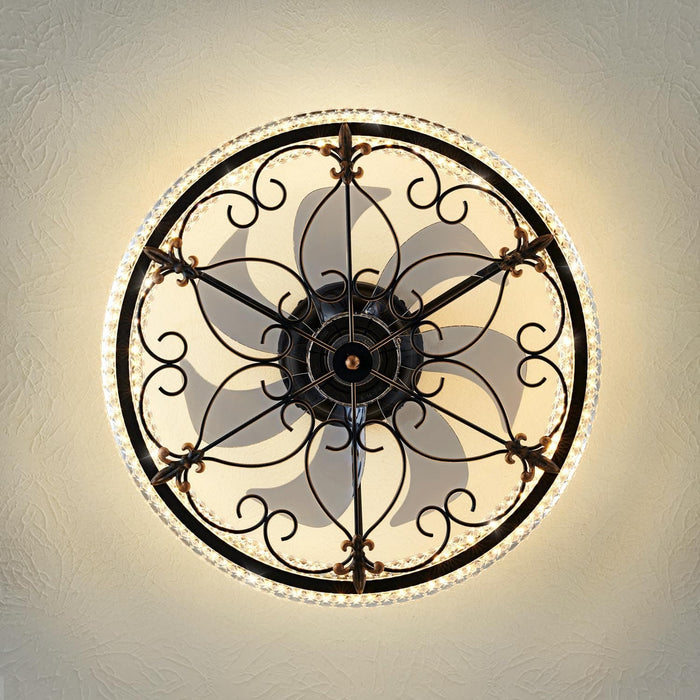Caged Ceiling Fan with Light Remote Control, Farmhouse Industrial Retro Ceiling Fan with Light for Kitchen Bedroom Living Room-8-ErisView
