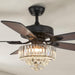 Caged Ceiling Fan with Light Remote, Vintage Industrial Ceiling Fans Fandelier for Bedroom, Bladeless Ceiling Fans Chandelier for Living Room Dining Room-10-ErisView