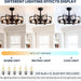 Caged Ceiling Fan with Light Remote, Vintage Industrial Ceiling Fans Fandelier for Bedroom, Bladeless Ceiling Fans Chandelier for Living Room Dining Room-4-ErisView