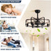 Caged Ceiling Fan with Light Remote, Vintage Industrial Ceiling Fans Fandelier for Bedroom, Bladeless Ceiling Fans Chandelier for Living Room Dining Room-7-ErisView