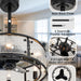Caged Ceiling Fan with Light and Remote, Black Ceiling Fan Light Fixture, Farmhouse Modern Rustic Ceiling Fans with Lights for Bedroom Living Room-2-ErisView