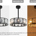 Caged Ceiling Fan with Light and Remote, Black Ceiling Fan Light Fixture, Farmhouse Modern Rustic Ceiling Fans with Lights for Bedroom Living Room-3-ErisView