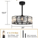 Caged Ceiling Fan with Light and Remote, Black Ceiling Fan Light Fixture, Farmhouse Modern Rustic Ceiling Fans with Lights for Bedroom Living Room-7-ErisView