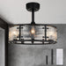 Caged Ceiling Fan with Light and Remote, Black Ceiling Fan Light Fixture, Farmhouse Modern Rustic Ceiling Fans with Lights for Bedroom Living Room-1-ErisView