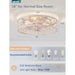 Caged Ceiling Fan with Lights, White Flush Mount Remote Control Fan, Small Low Profile Bladeless Ceiling Fan Light Fixture for Bedroom Kitchen Dining Room -5-ErisView