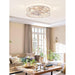 Caged Ceiling Fan with Lights, White Flush Mount Remote Control Fan, Small Low Profile Bladeless Ceiling Fan Light Fixture for Bedroom Kitchen Dining Room -7-ErisView