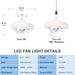 Ceiling Fan with LED Light and Remote, Dimmable Oscillating Ceiling Fan for Kitchen Bedroom Home, Office Ceiling Fan, Bathroom Ceiling Fan with Light-7-ErisView
