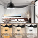 Ceiling Fan with Light Remote, LED Black Ceiling Fan, Quiet Reversible Fan in Winter Summer for Bedroom Kitchen Dining Room-3-ErisView