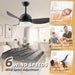 Ceiling Fan with Light Remote, LED Black Ceiling Fan, Quiet Reversible Fan in Winter Summer for Bedroom Kitchen Dining Room-4-ErisView