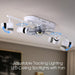 Ceiling Fan with Lights, White Ceiling Fan with LED Track Lighting, Ceiling Fan with Spotlights for Living Room Kitchen-2-ErisView