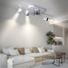 Ceiling Fan with Lights, White Ceiling Fan with LED Track Lighting, Ceiling Fan with Spotlights for Living Room Kitchen-4-ErisView
