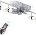 Ceiling Fan with Lights, White Ceiling Fan with LED Track Lighting, Ceiling Fan with Spotlights for Living Room Kitchen-1-ErisView