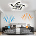 Ceiling Fan with Low Profile Light, Flush Mount Ceiling Fan with Light, Dimmable Fandelier for Bedroom -2-ErisView