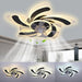 Ceiling Fan with Low Profile Light, Flush Mount Ceiling Fan with Light, Dimmable Fandelier for Bedroom -1-ErisView
