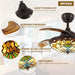 Ceiling Fan with Remote APP Control, Retractable Invisible Ceiling Fandelier for Bedroom Dining Living Room-3-ErisView