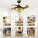 Ceiling Fan with Remote APP Control, Retractable Invisible Ceiling Fandelier for Bedroom Dining Living Room-6-ErisView