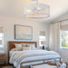Ceiling Fans with Light and Remote, Modern Caged Noiseless Industrial Farmhouse Ceiling Fan for Bedroom Living Room Kitchen-9-ErisView