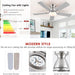 Ceiling Fans with Lights and Remote APP Control, Flush Mount Reversible DC Ceiling Fan, Low Ceiling Fan Brushed Nickel Ceiling Fan for Bedroom Living Room -3-ErisView