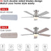 Ceiling Fans with Lights and Remote APP Control, Flush Mount Reversible DC Ceiling Fan, Low Ceiling Fan Brushed Nickel Ceiling Fan for Bedroom Living Room -5-ErisView