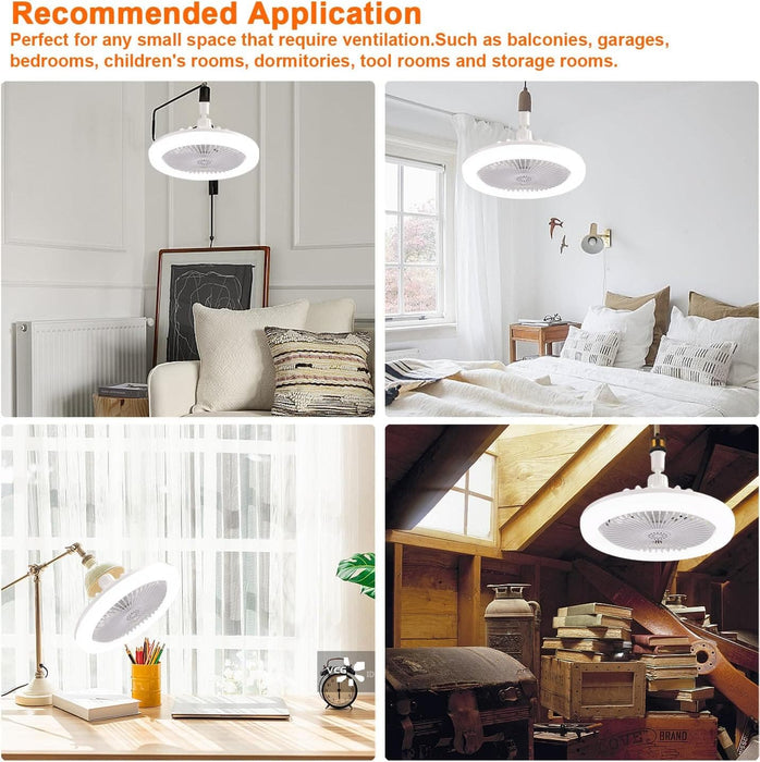 Ceiling Fans with Lights and Remote, Mini Enclosed Ceiling Fan Kids Room, Kitchen Bedroom, Low Profile Fan for Summer-8-ErisView