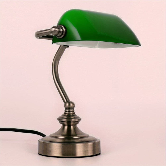 Classic Green Banker Lamp Desk Lamp with Bronze Finish, Vintage Reading Table Lamp for Home Office Nightstand Bedside Study Desk Library-ErisView